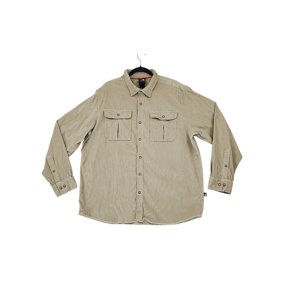 The North Face Corduroy Shirt XXL Mens Tan Snap Front Utility Gorpcore A4PX
